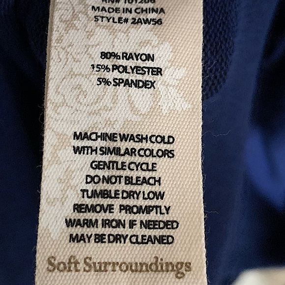 𝅺SOFT Surroundings Blue Easy Living Dress Leisurewear Size Small - Picture 9 of 10